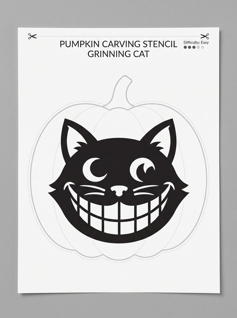 Stencil and carved pumpkin