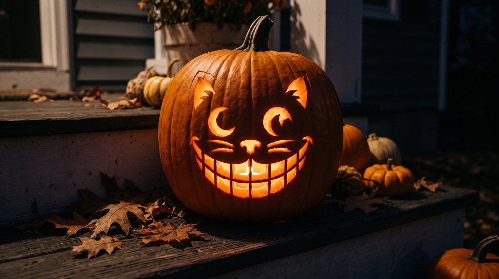 Stencil and carved pumpkin