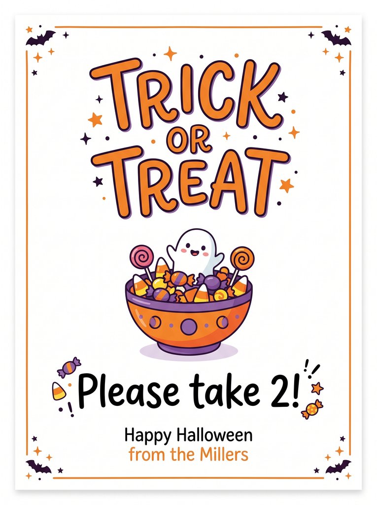 Trick or treat sign