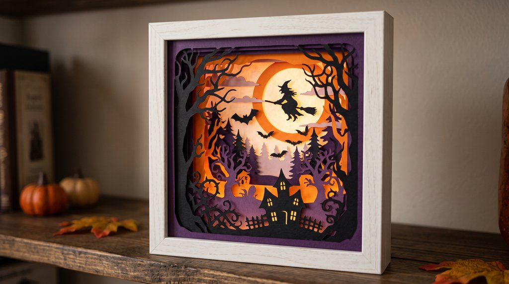 Paper cut shadow box